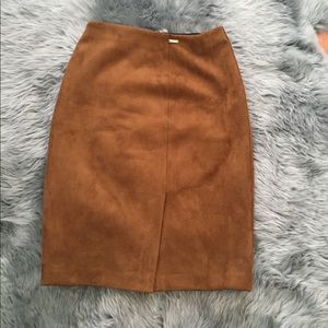 Faux suede cognac color pencil skirt. Like new!